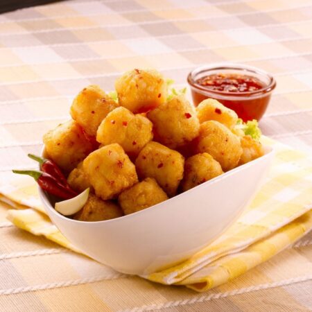 CHILLI GARLIC POTATO POPPERS  500GMS