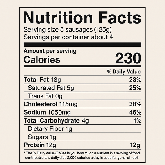 CHICKEN ITALIAN SAUSAGES 500GMS