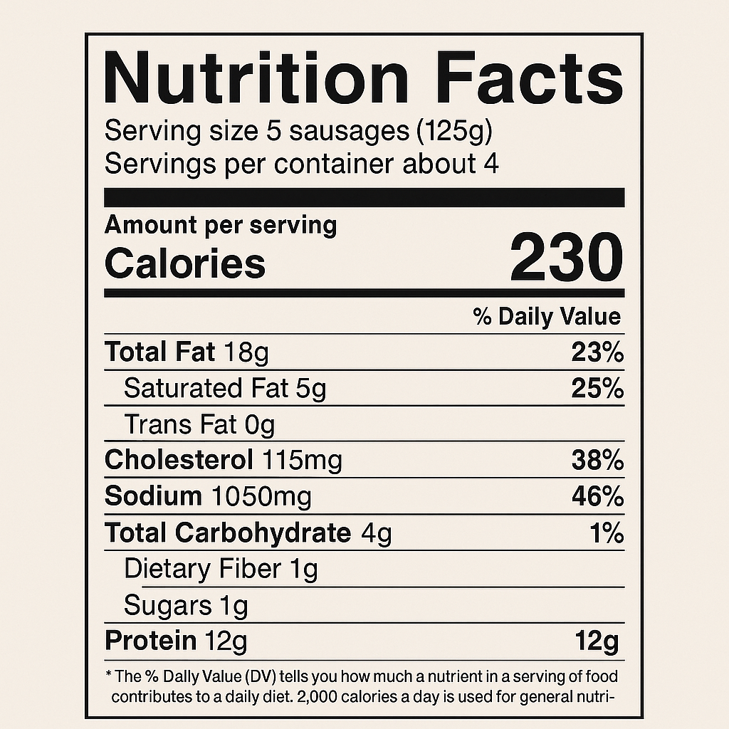CHICKEN BARBEQUE SAUSAGES 500GMS