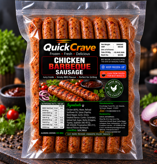 CHICKEN BARBEQUE SAUSAGES  500GMS