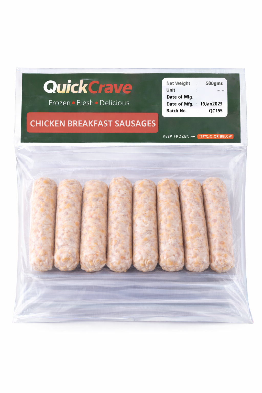 CHICKEN BREAKFAST SAUSAGES 500GMS