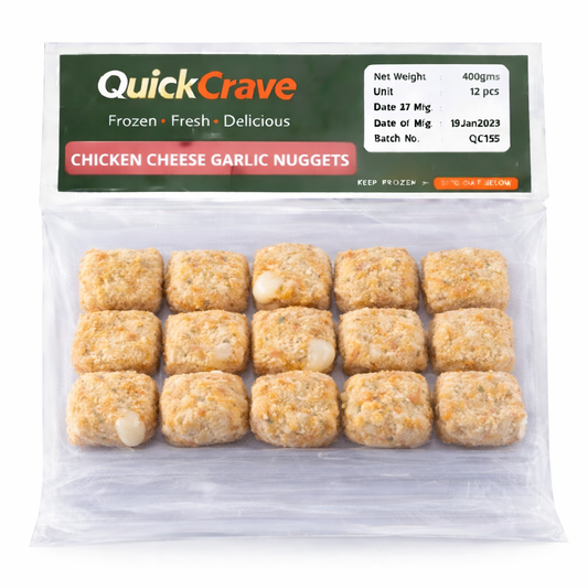 CHICKEN CHEESE GARLIC NUGGETS 500GMS