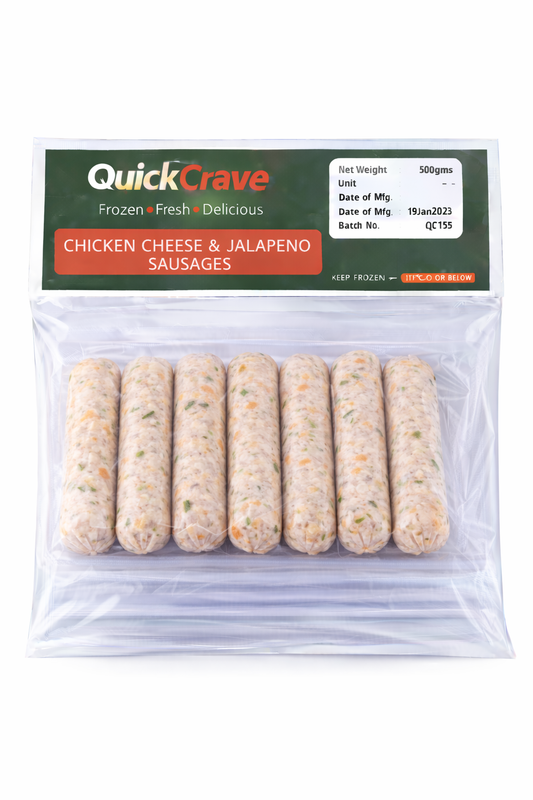 CHICKEN CHEESE & JALAPENO SAUSAGES 500GMS