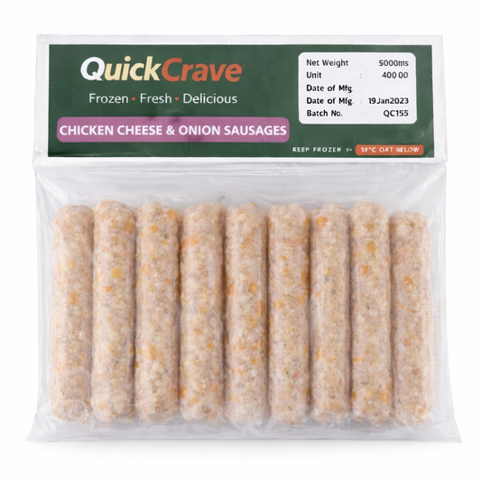 CHICKEN CHEESE & ONION SAUSAGES 500GMS