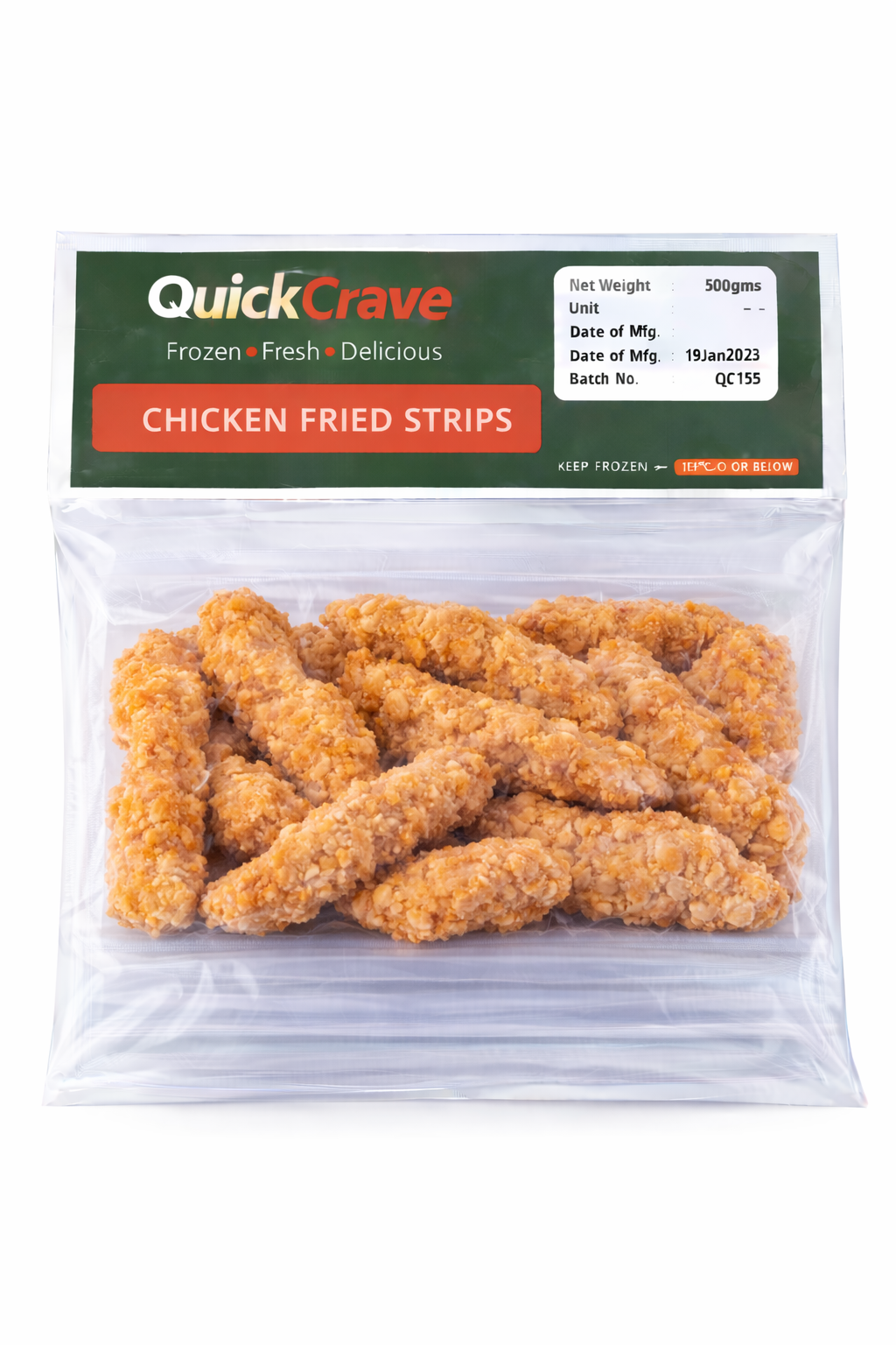CHICKEN FRIED STRIPS 500GMS