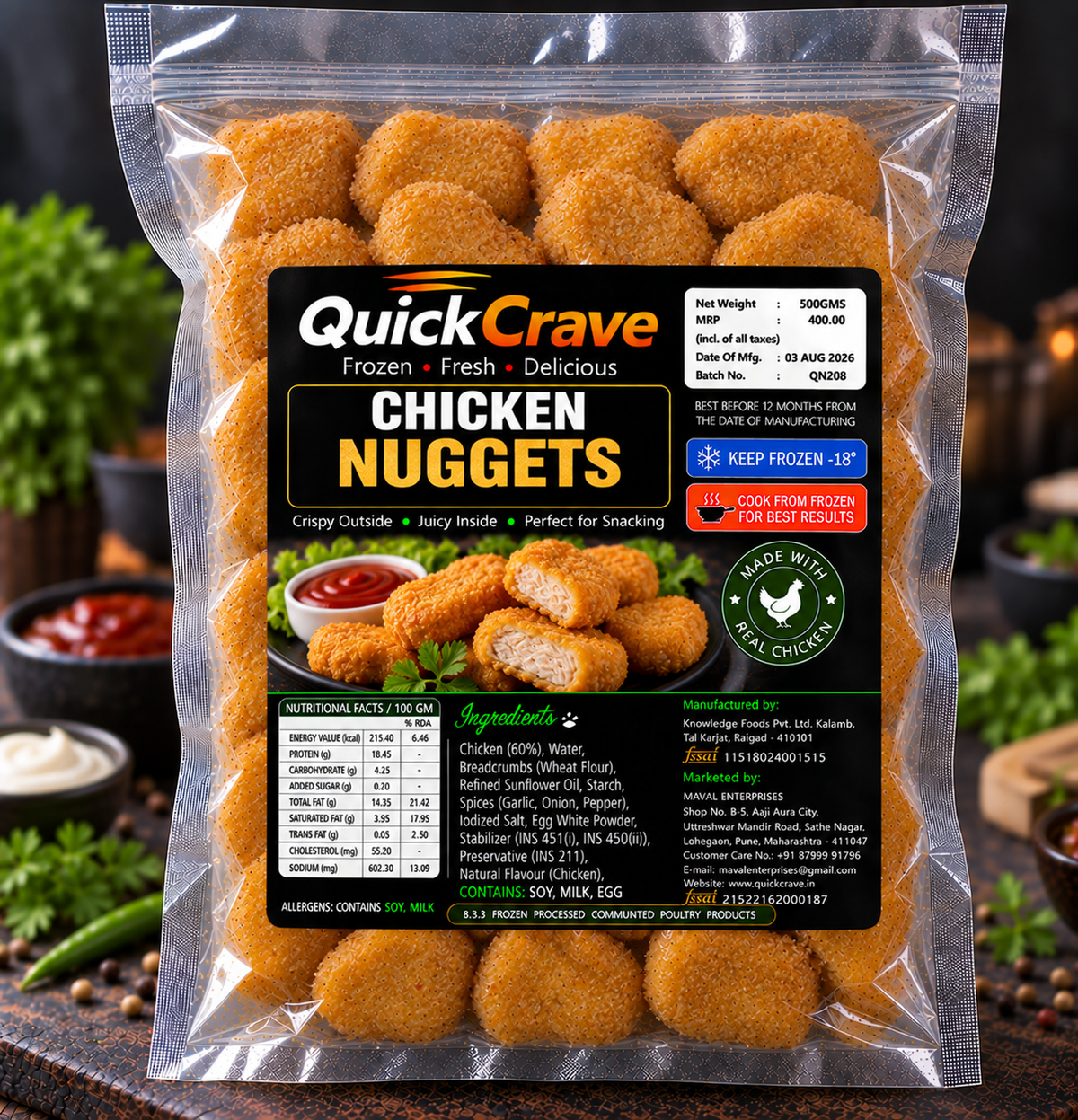 CHICKEN NUGGETS 500GMS