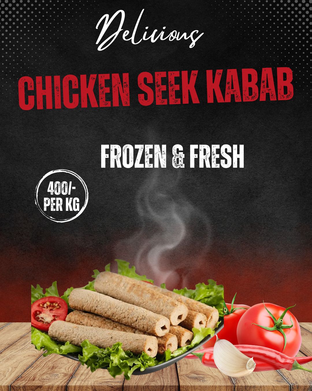 CHICKEN HARIYALI SEEK KABAB 500GMS