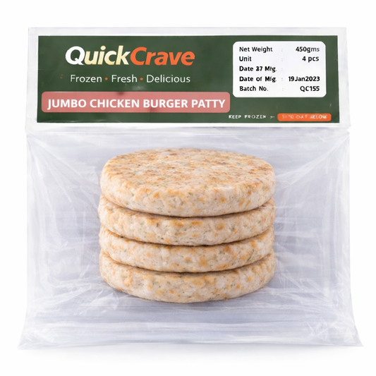 JUMBO CHICKEN BURGER PATTY (5PCS) 500GMS