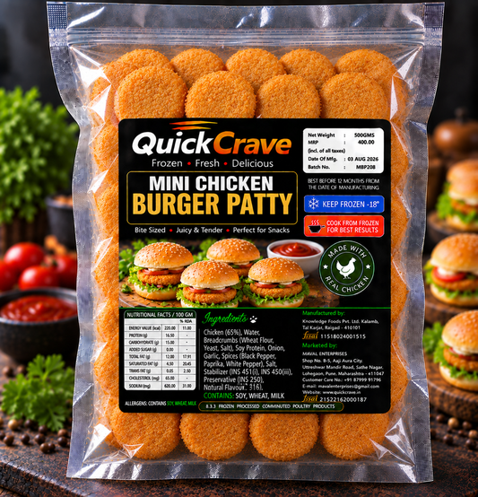 MINI CHICKEN BURGER PATTY (10PCS) 500GMS